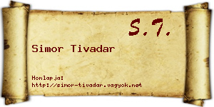 Simor Tivadar névjegykártya